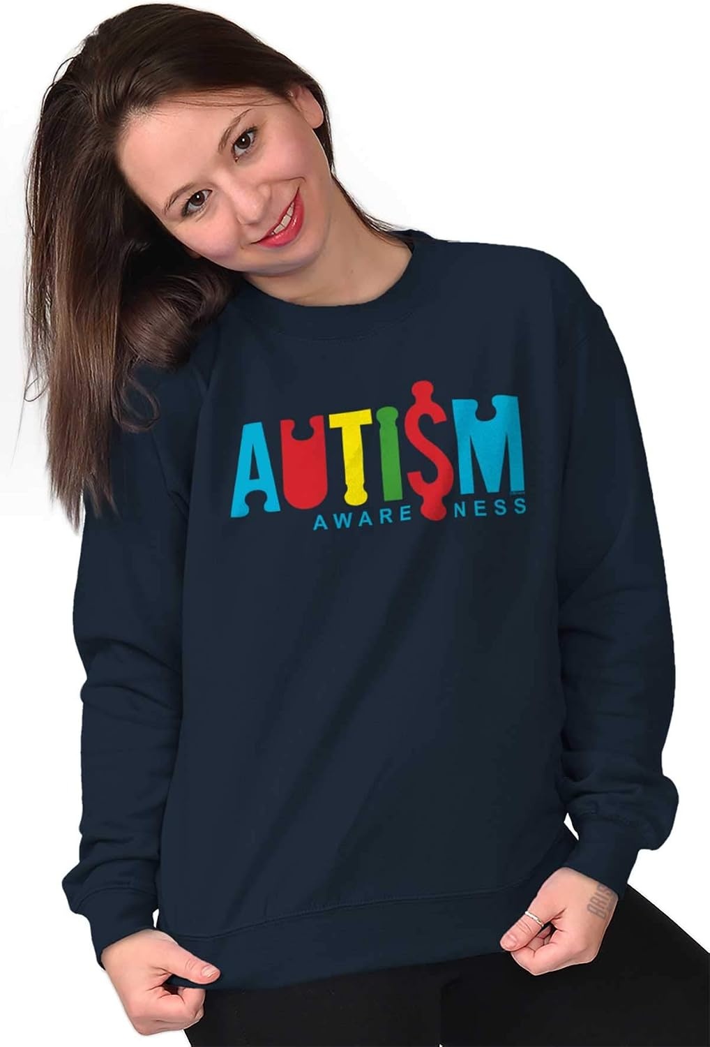 image:imageBrisco Brands Autism Awareness Advocate Puzzle Sweatshirt for Men or WomenNavy