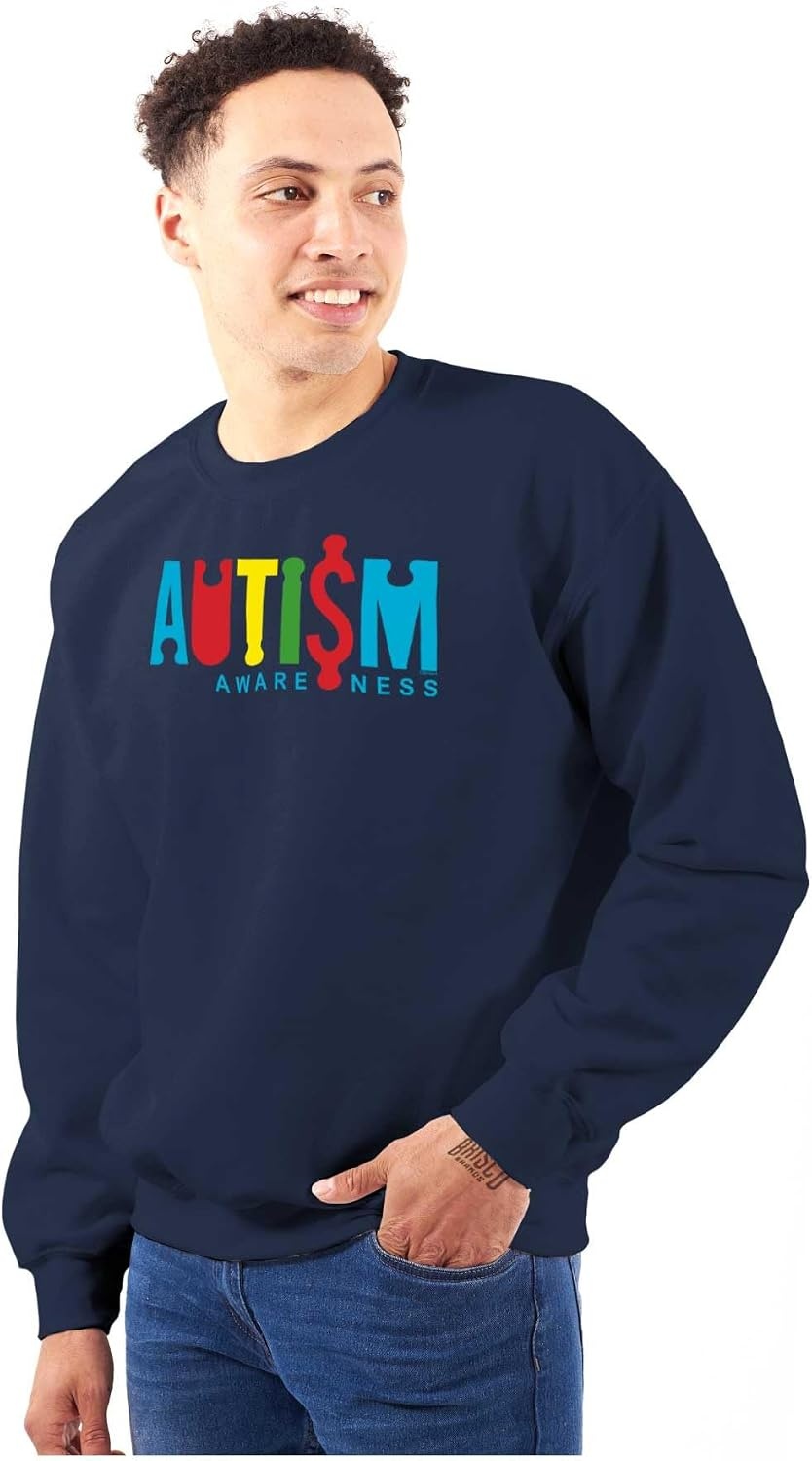 image:imageBrisco Brands Autism Awareness Advocate Puzzle Sweatshirt for Men or WomenNavy