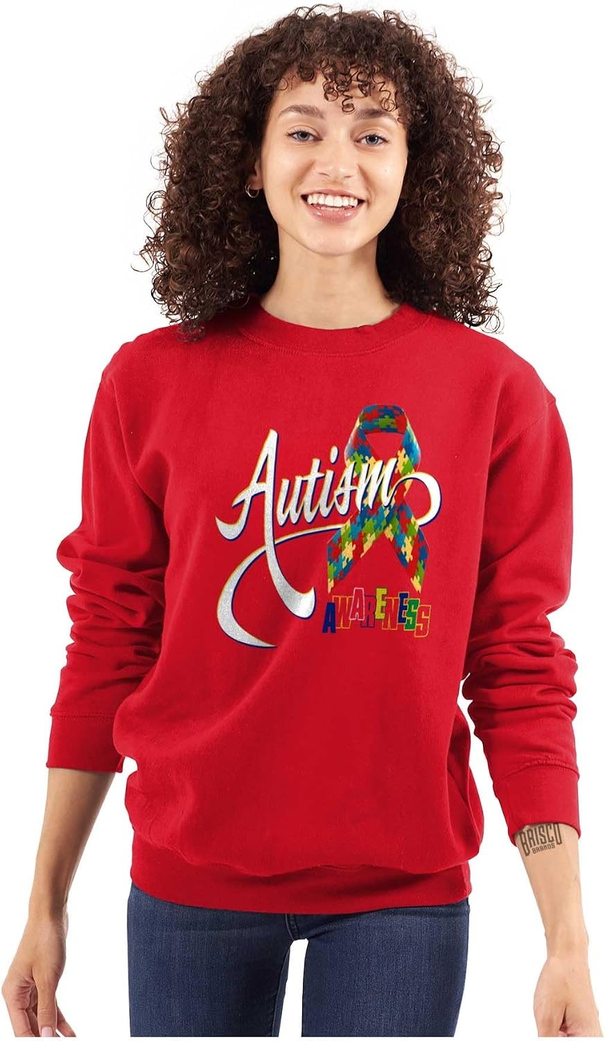 image:imageBrisco Brands Autism Awareness Disabled Autistic Sweatshirt for Men or WomenRed