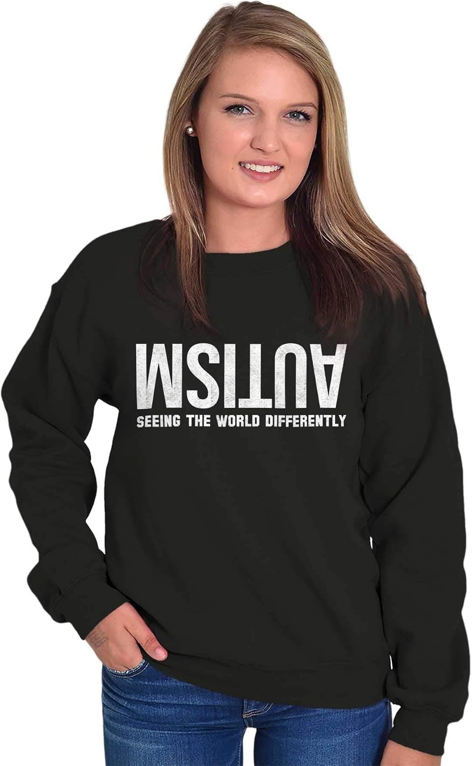 image:imageBrisco Brands Autism Seeing the World Differently Sweatshirt for Men or WomenBlack