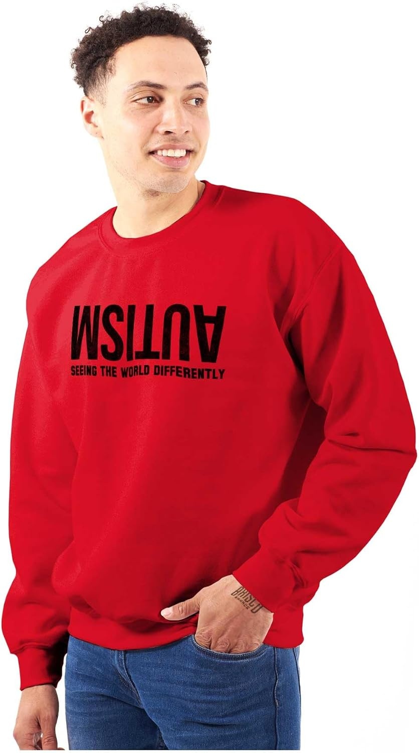 image:imageBrisco Brands Autism Seeing the World Differently Sweatshirt for Men or WomenRed