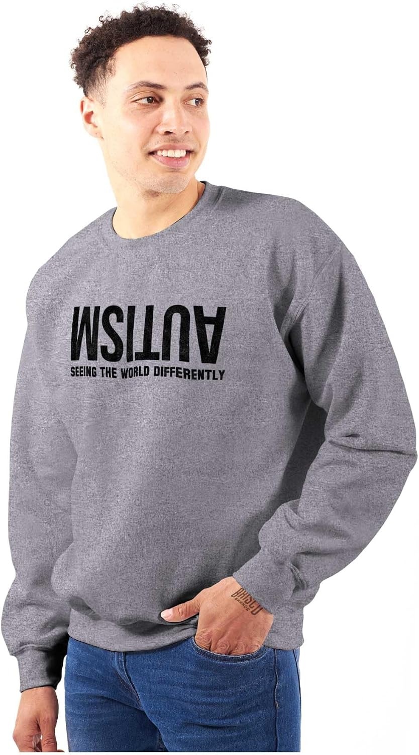 image:imageBrisco Brands Autism Seeing the World Differently Sweatshirt for Men or WomenSport Grey