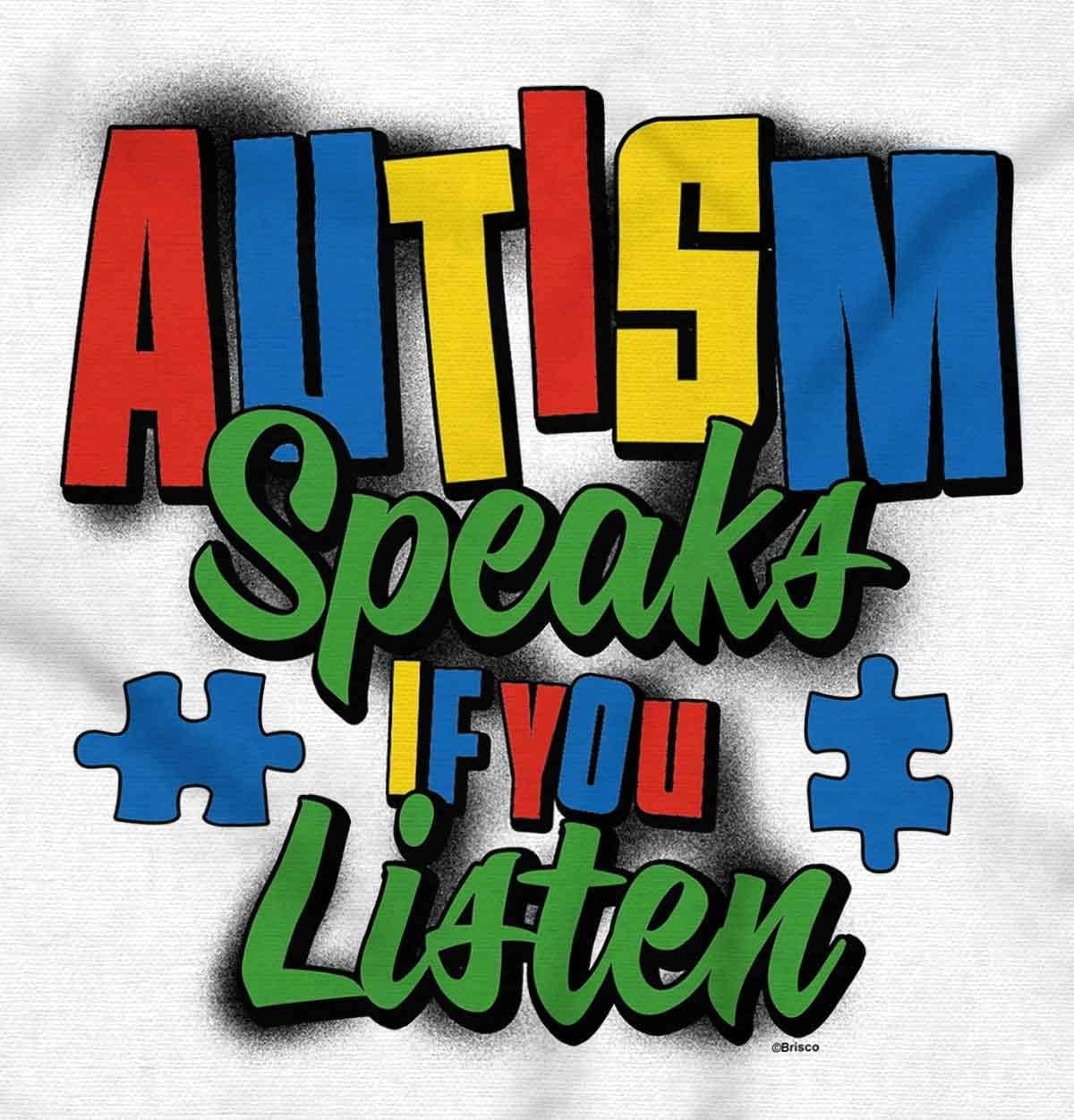 image:imageBrisco Brands Autism Speaks If You Listen Awareness Long Sleeve Tshirt Men WomenWhite