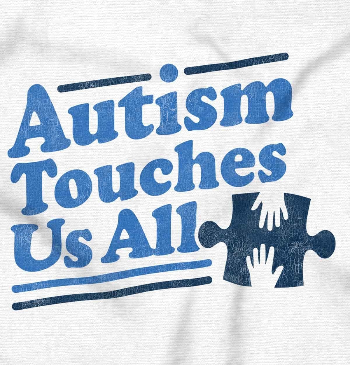image:imageBrisco Brands Autism Touches Us All Puzzle Piece Zip Up Hoodie Mens WomensWhite