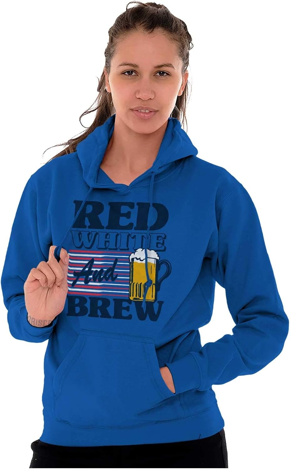 image:imageBrisco Brands Patriotic Drinking Beer Drinker Flag Hoodie Sweatshirt Women MenRoyal