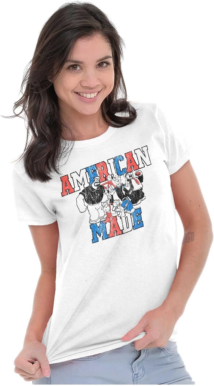 image:imageBrisco Brands Popeye Characters American Made Womens Slim Fit Graphic Tee