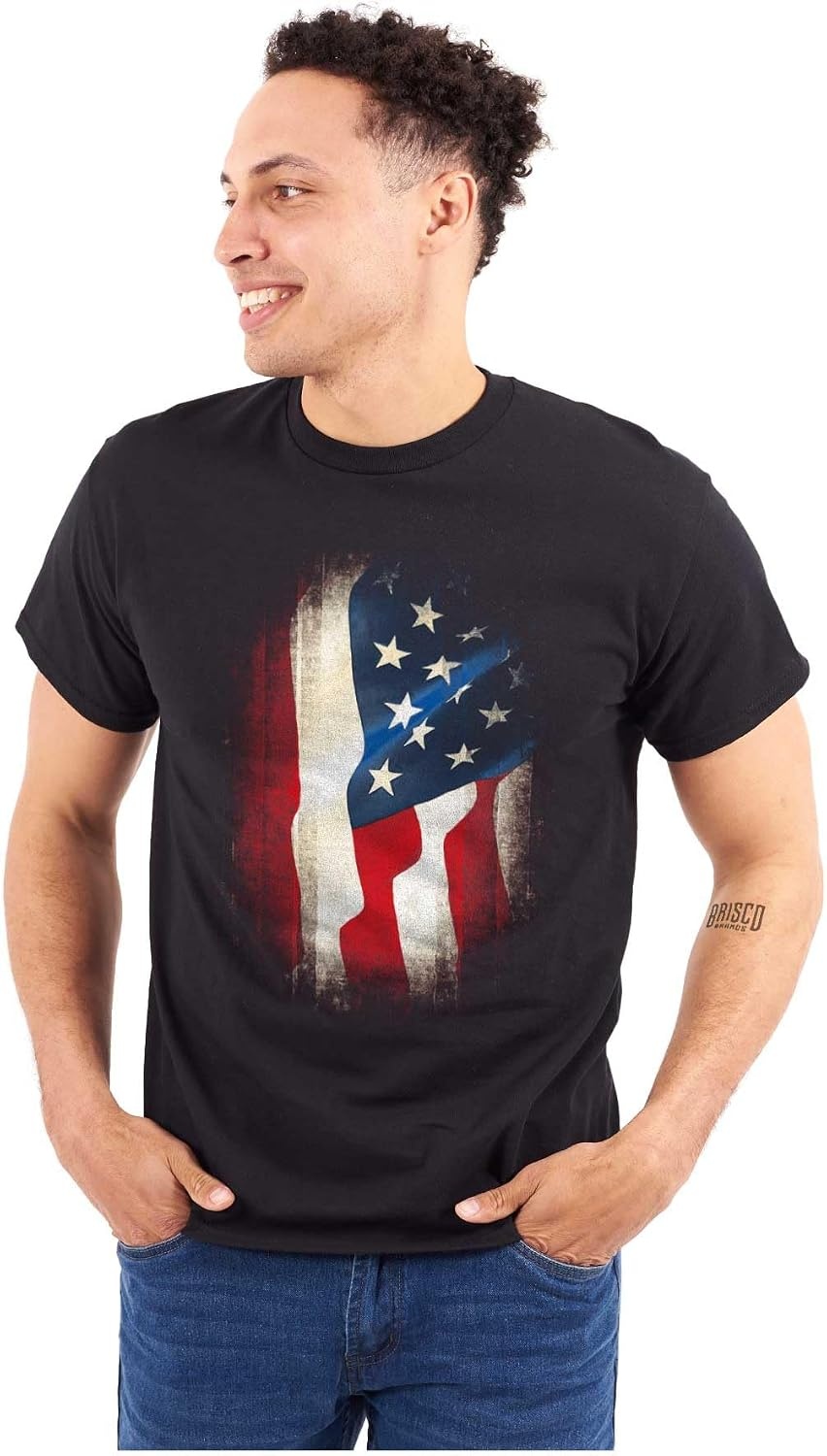 image:imageClassic Teaze Patriotic American USA Flag Americana Graphic T Shirt Men or WomenBlack