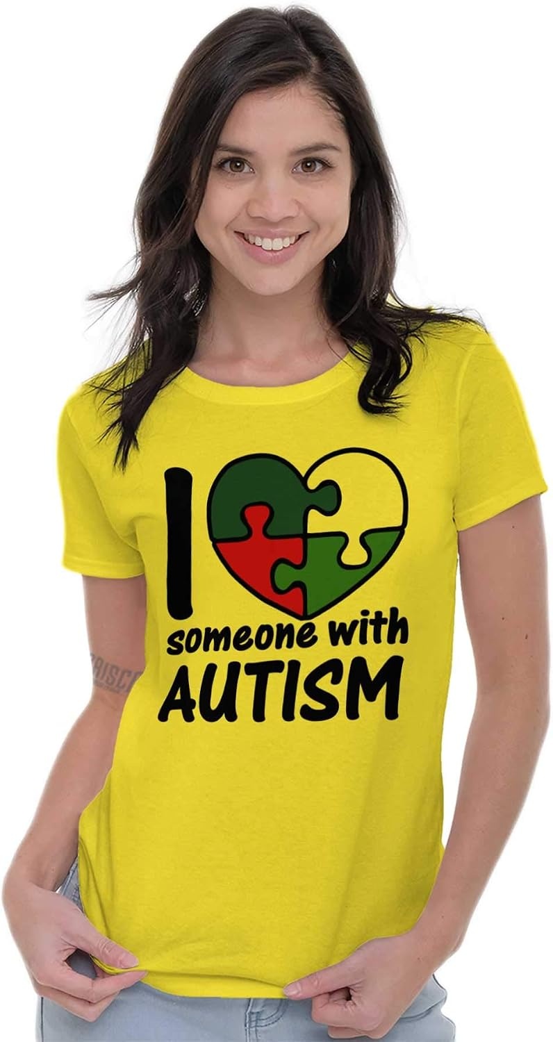 image:imageI Love Someone with Autism Puzzle Womens T Shirt Ladies Tee Daisy