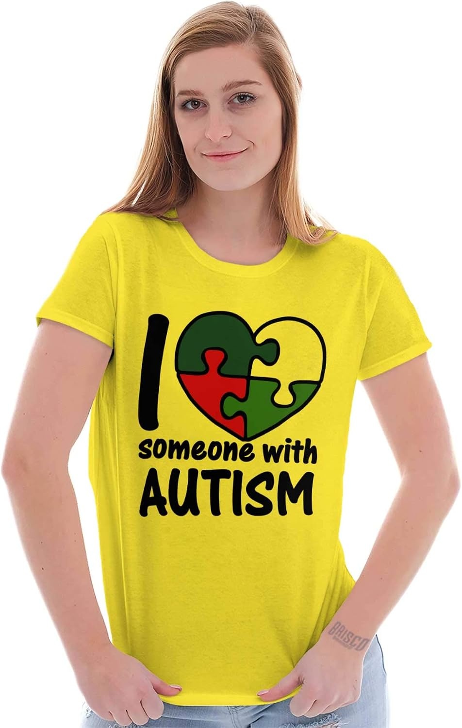 image:imageI Love Someone with Autism Puzzle Womens T Shirt Ladies Tee Daisy