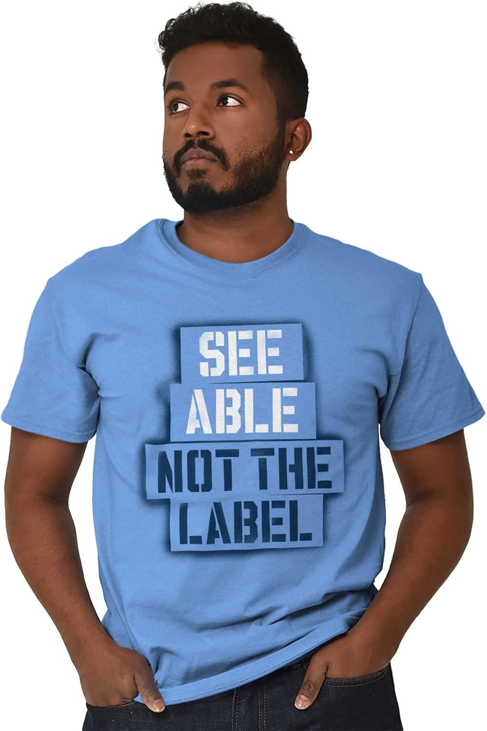 image:imageSee Able Not Label Autism Awareness Graphic T Shirt Men or WomenCarolina Blue