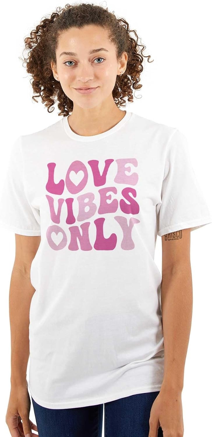 image:imageValentines Day Love Vibes Only Womens Graphic T Shirt TeesWhite