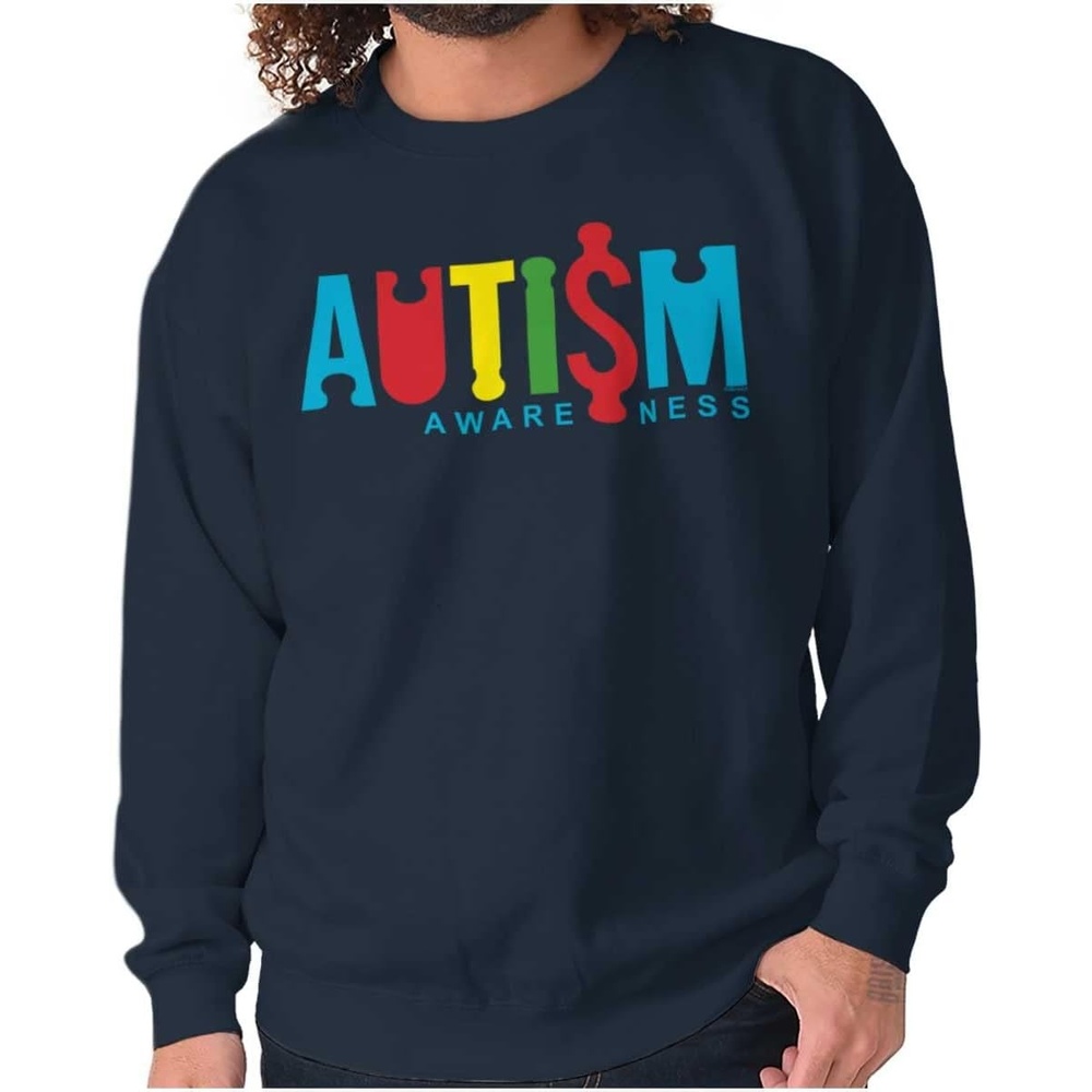 image:imageBrisco Brands Autism Awareness Advocate Puzzle Sweatshirt for Men or WomenNavy