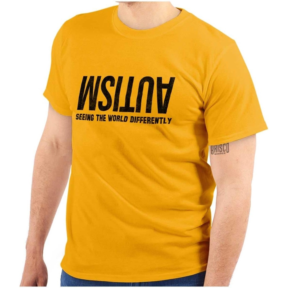 image:imageBrisco Brands Autism Seeing The World Differently Graphic T Shirt Men or Women Gold