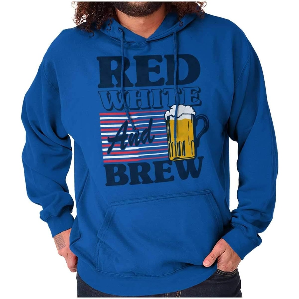 image:imageBrisco Brands Patriotic Drinking Beer Drinker Flag Hoodie Sweatshirt Women MenRoyal