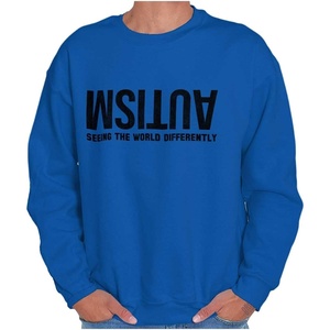 Brisco Brands Autism Seeing the World Differently Sweatshirt for Men or Women(Royal)