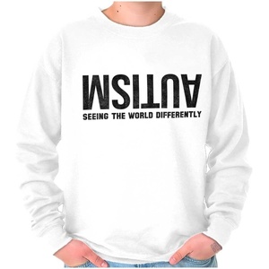 Brisco Brands Autism Seeing the World Differently Sweatshirt for Men or Women(White)