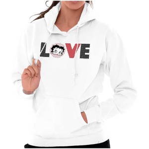 Brisco Brands Betty Boop Cartoon Polka Dots Love Hoodie Sweatshirt Women