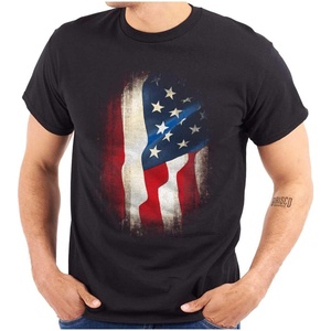 Classic Teaze Patriotic American USA Flag Americana Graphic T Shirt Men or Women(Black)