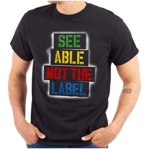 See Able Not Label Autism Awareness Graphic T Shirt Men or Women(Black)