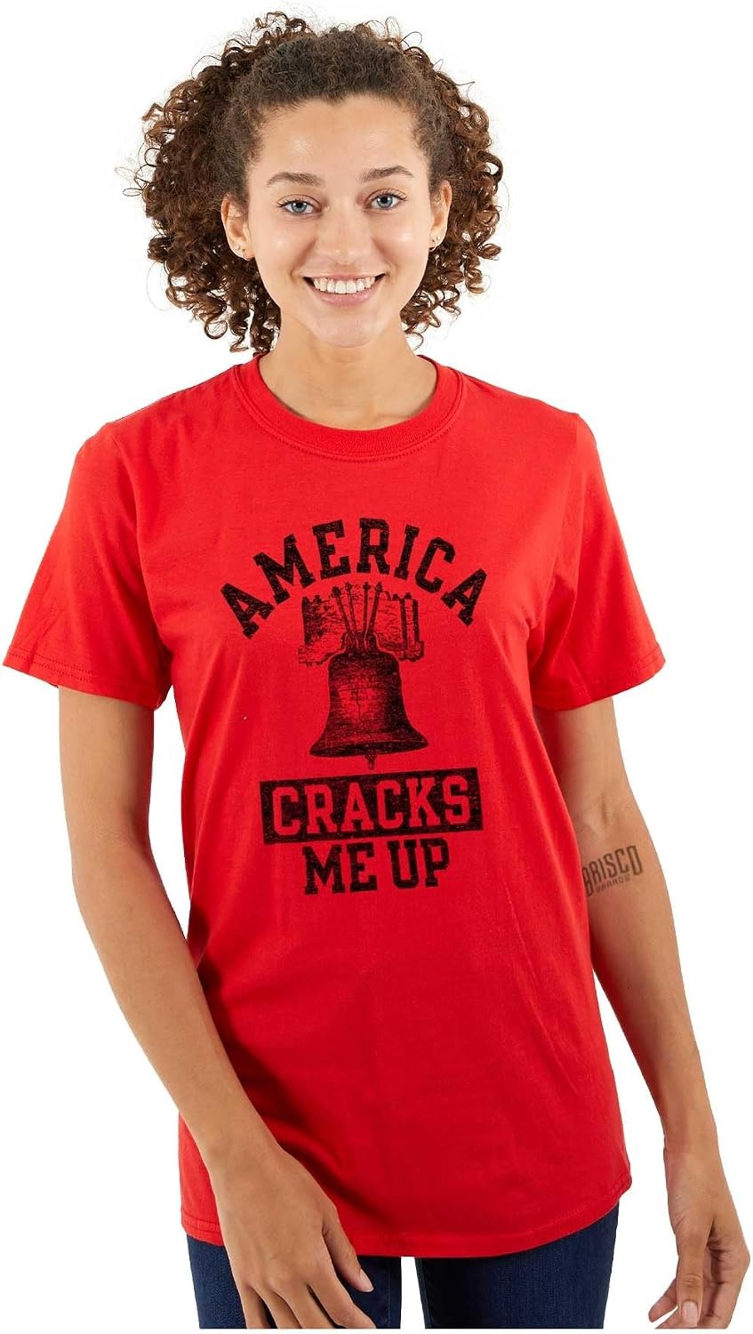 image:imageAmerica Cracks Me Up Liberty Bell USA Graphic T Shirt Men or WomenRed