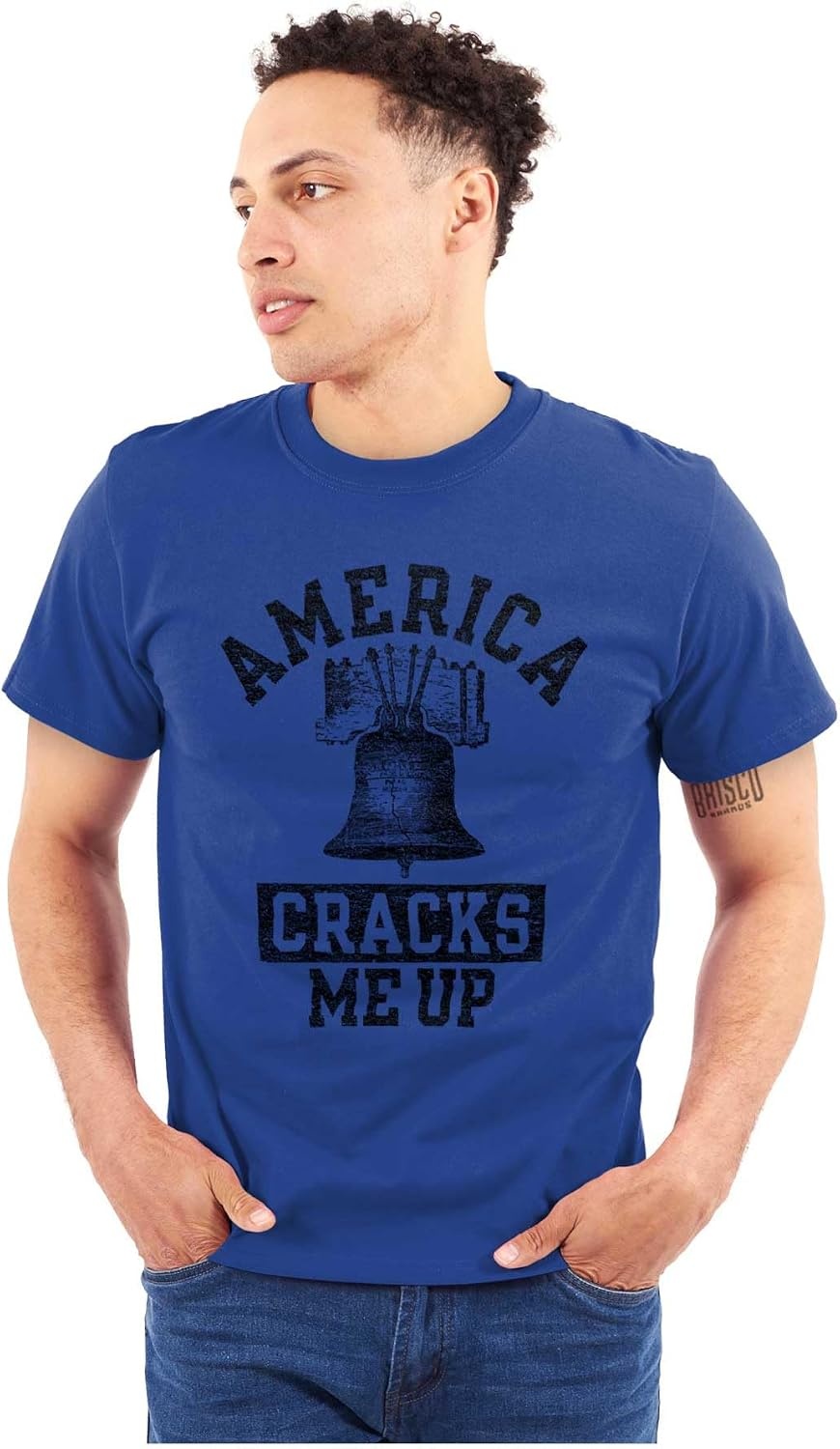 image:imageAmerica Cracks Me Up Liberty Bell USA Graphic T Shirt Men or WomenRoyal