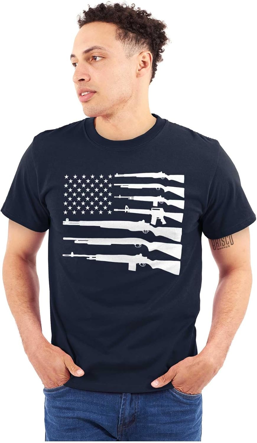 image:imageAmerican Flag Arms USA Pro 2A Rights Graphic T Shirt Men or WomenNavy