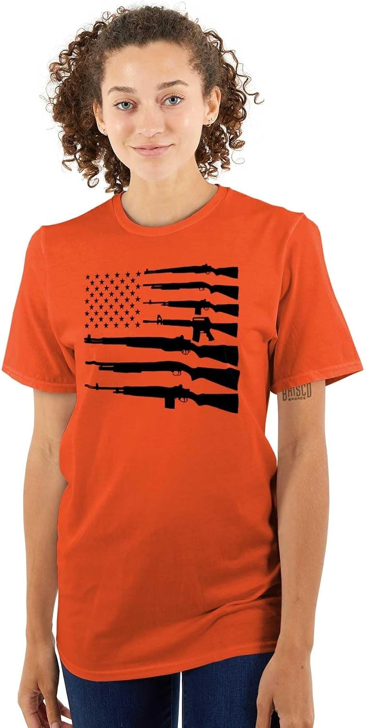 image:imageAmerican Flag Arms USA Pro 2A Rights Graphic T Shirt Men or WomenOrange