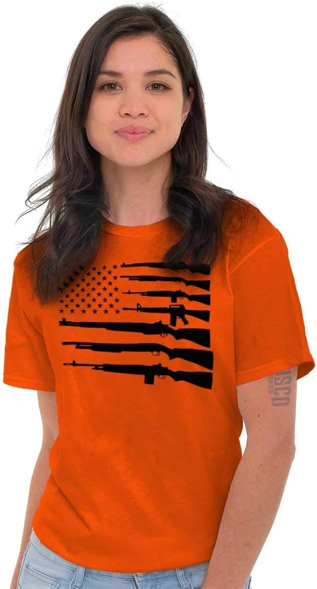 image:imageAmerican Flag Arms USA Pro 2A Rights Graphic T Shirt Men or WomenOrange