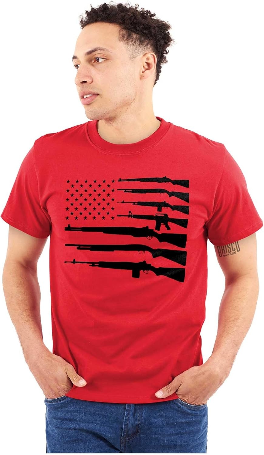 image:imageAmerican Flag Arms USA Pro 2A Rights Graphic T Shirt Men or WomenRed