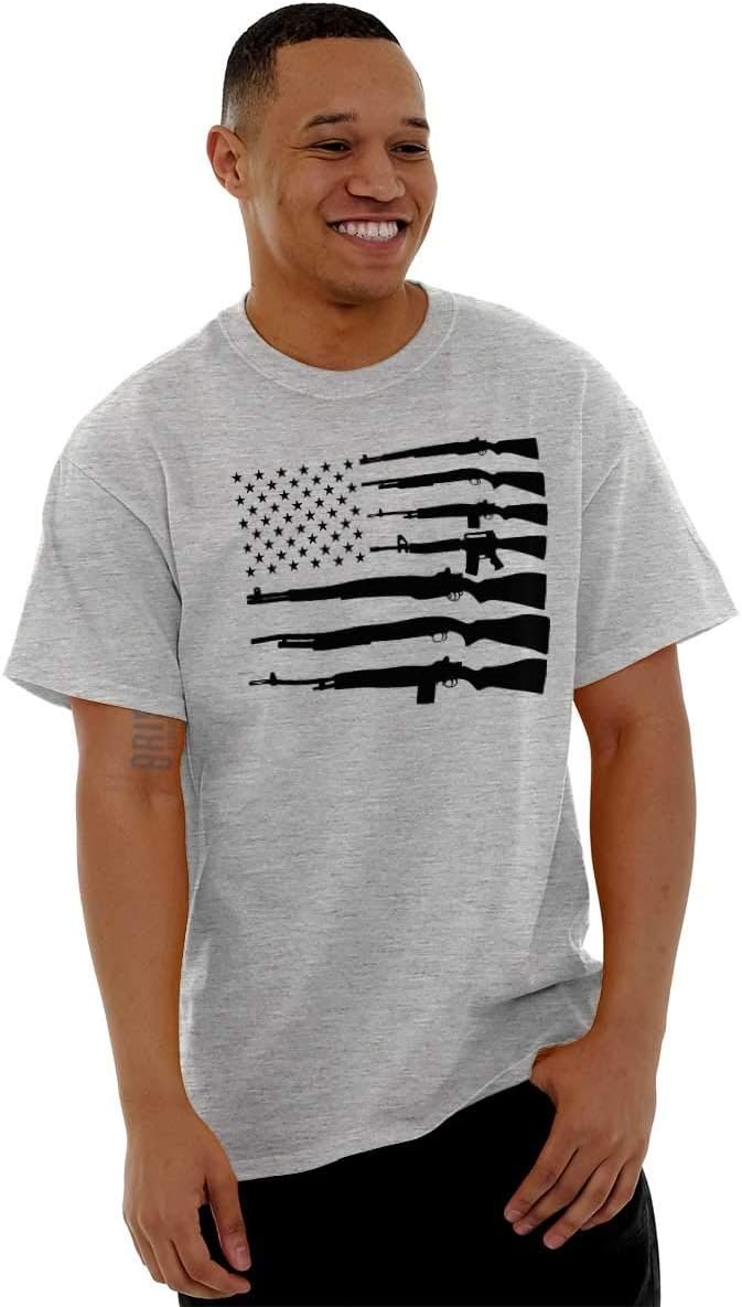 image:imageAmerican Flag Arms USA Pro 2A Rights Graphic T Shirt Men or WomenSport Grey