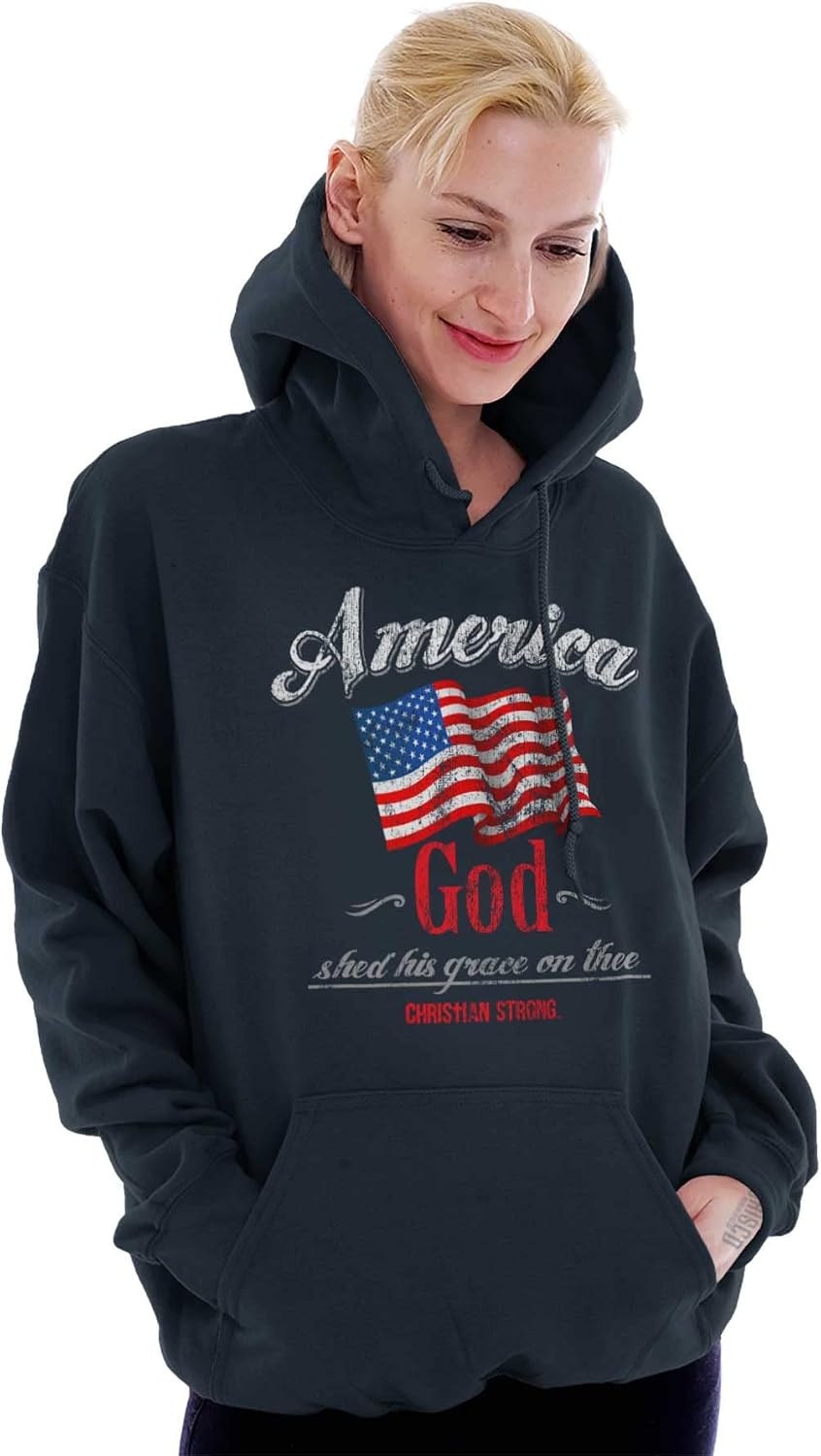 image:imageBrisco Brands America God Shed Grace On Thee Hoodie Sweatshirt Women MenNavy