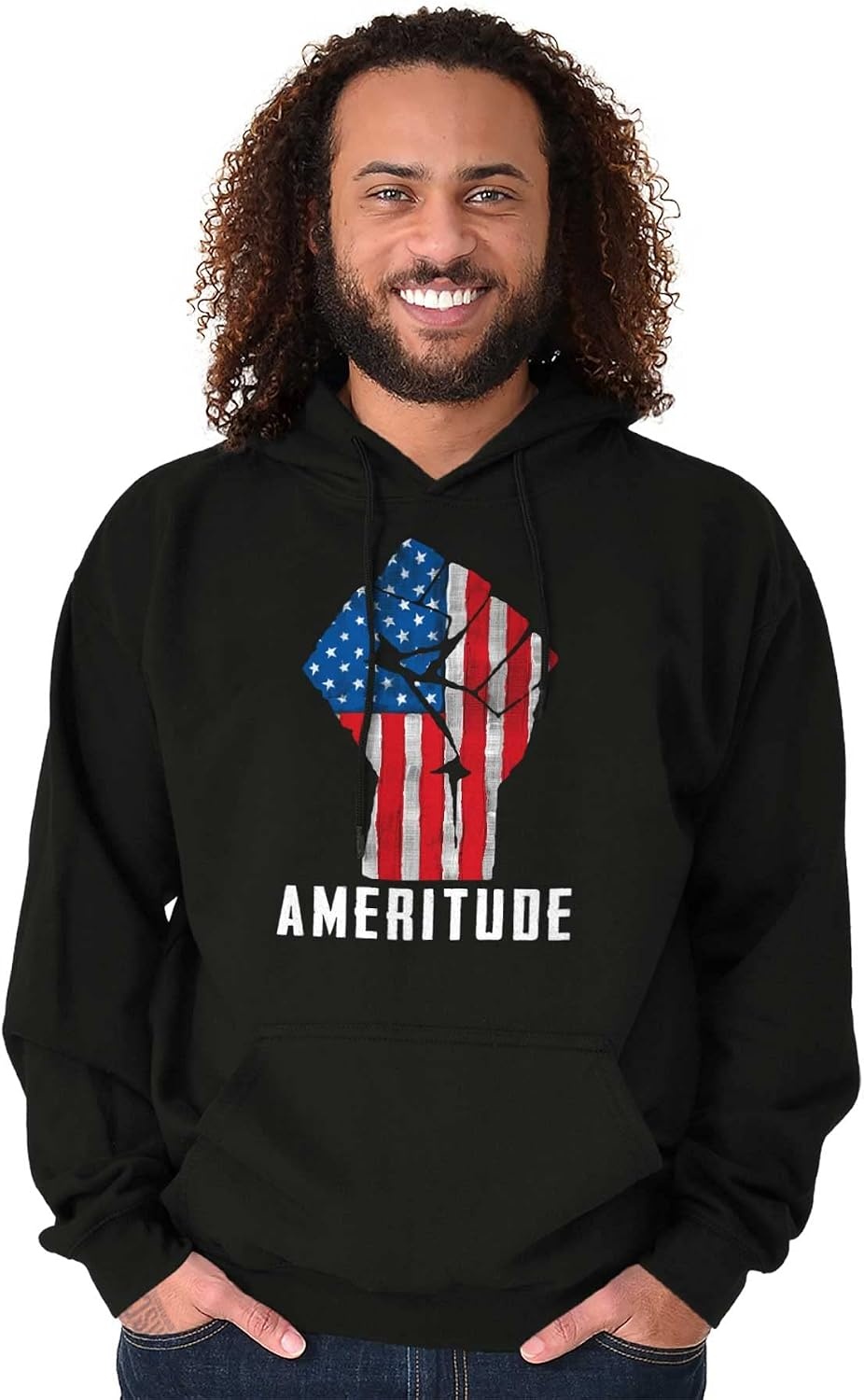 image:imageBrisco Brands American Attitude Rebel Patriot Hoodie Sweatshirt Women MenBlack