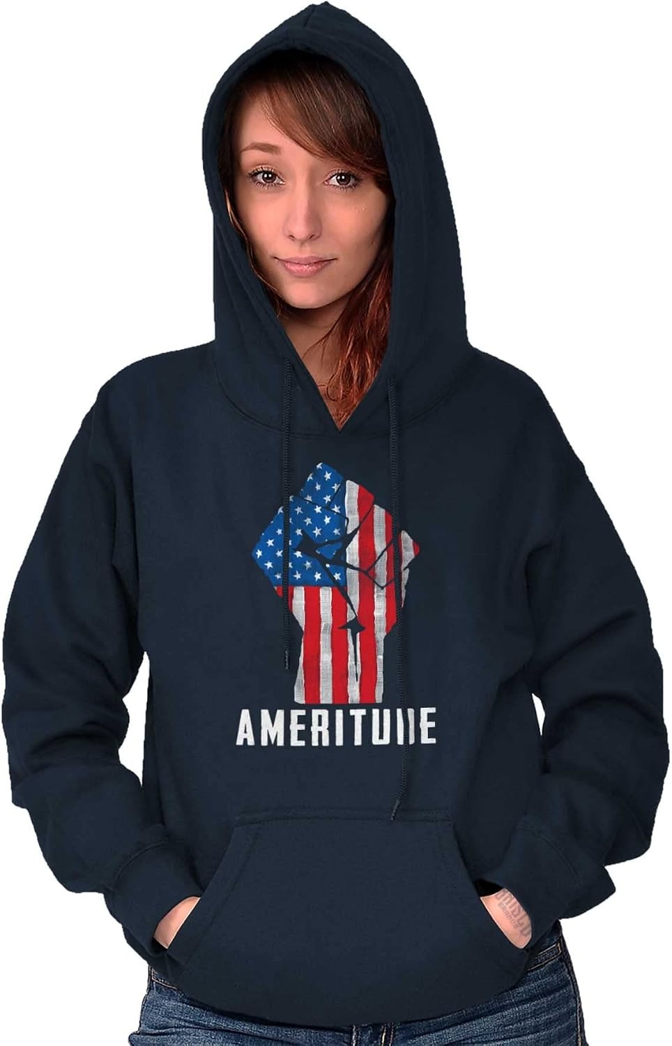 image:imageBrisco Brands American Attitude Rebel Patriot Hoodie Sweatshirt Women MenNavy