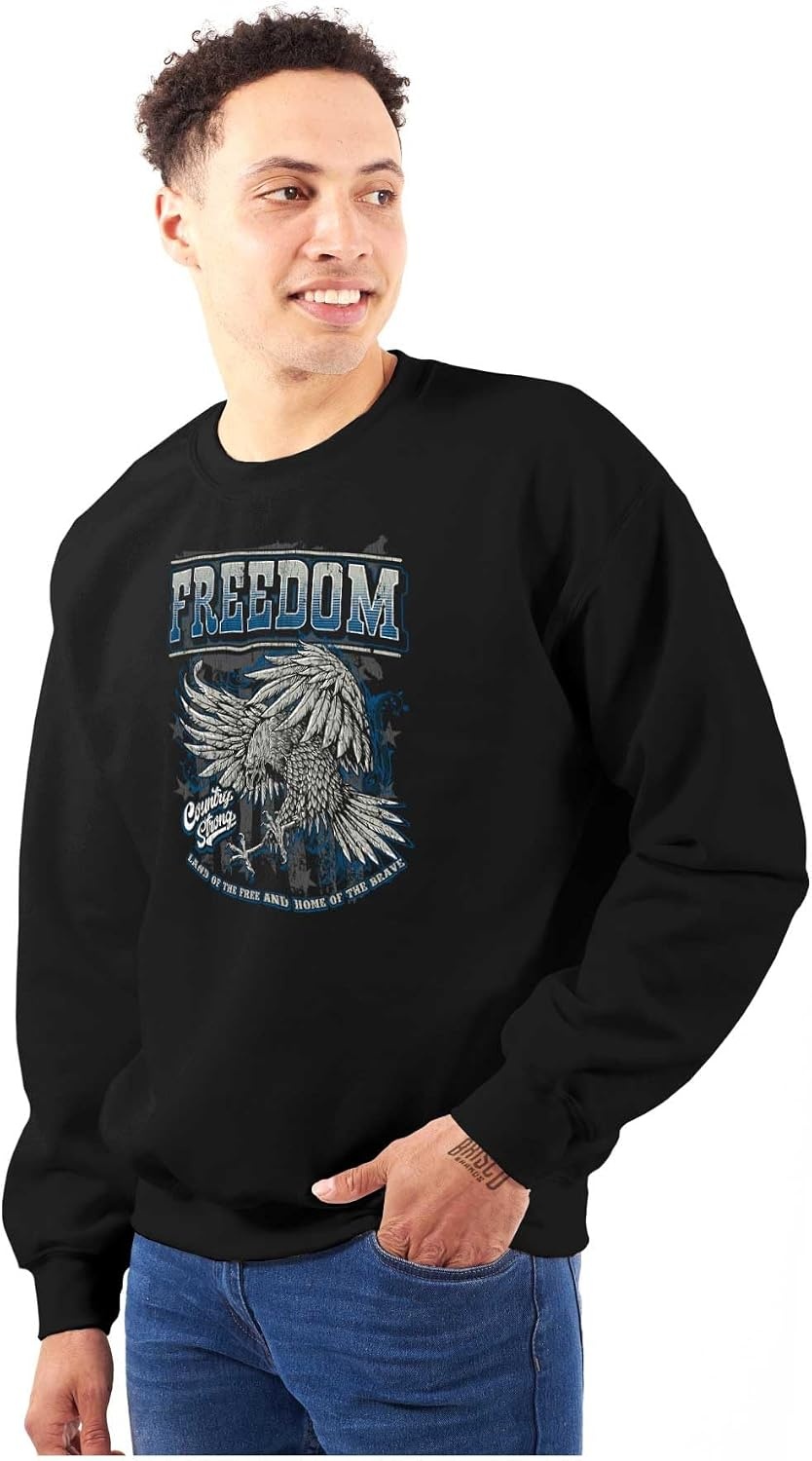 image:imageBrisco Brands American Pride Brave Freedom Eagle Sweatshirt for Men or WomenBlack