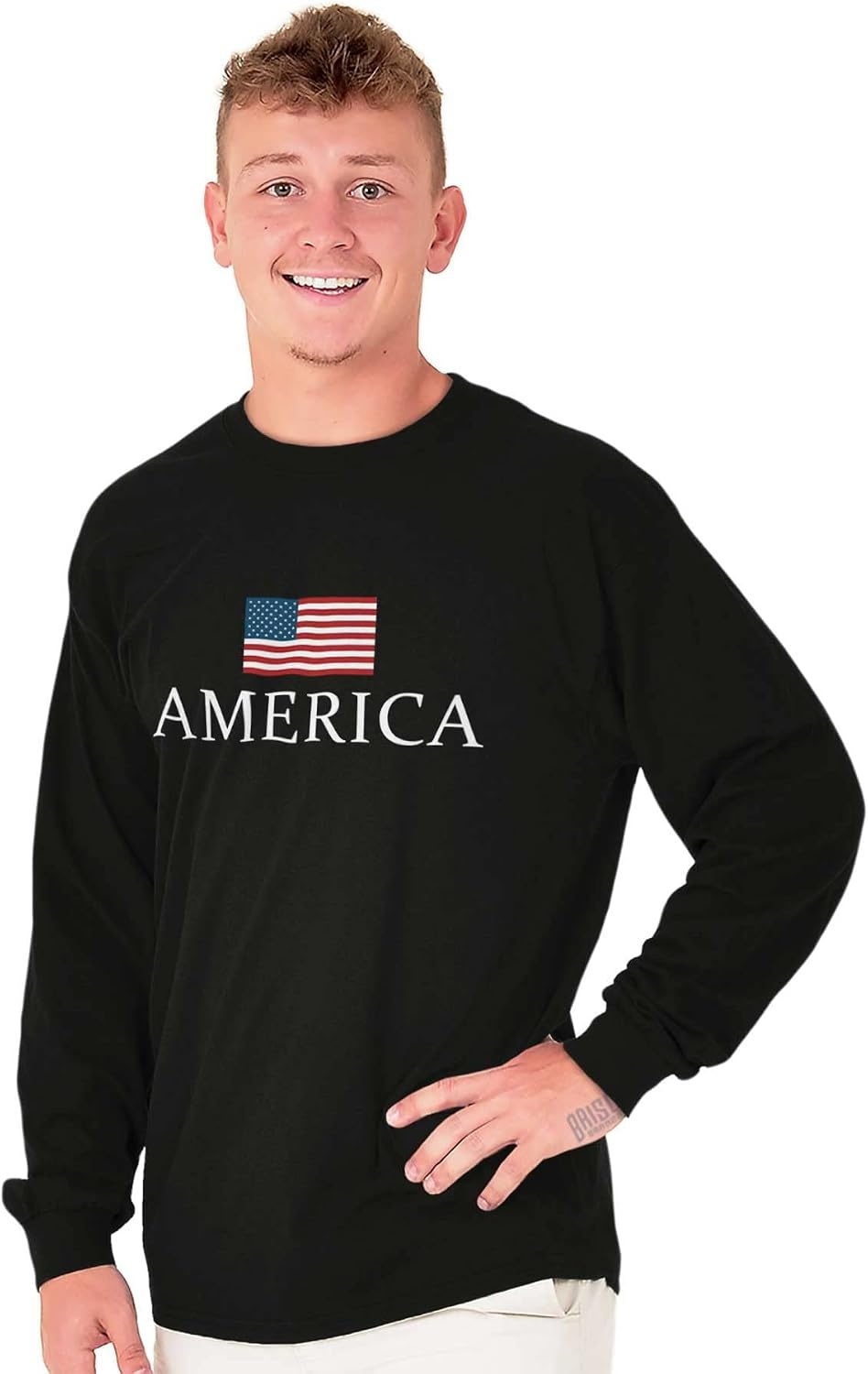 image:imageBrisco Brands American Pride Patriotic July 4th Long Sleeve Tshirt Men WomenBlack