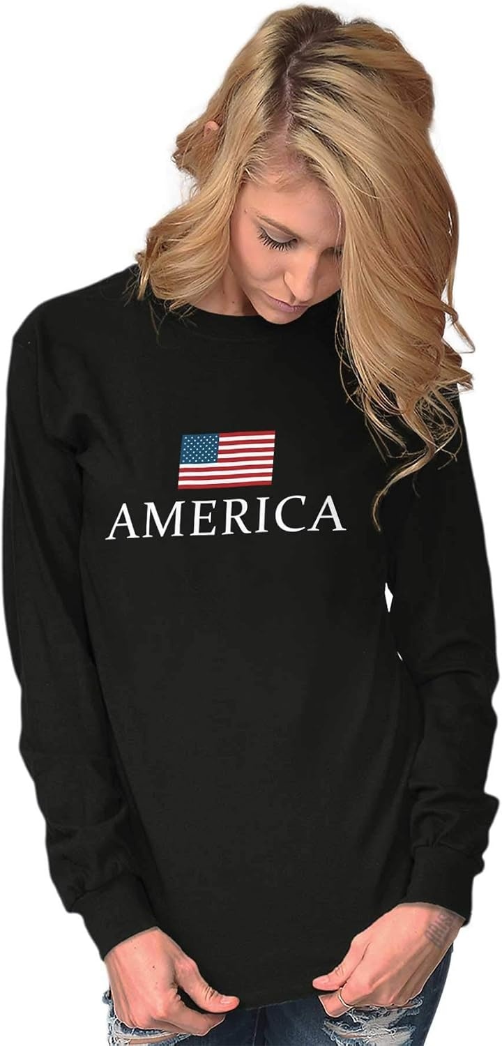 image:imageBrisco Brands American Pride Patriotic July 4th Long Sleeve Tshirt Men WomenBlack