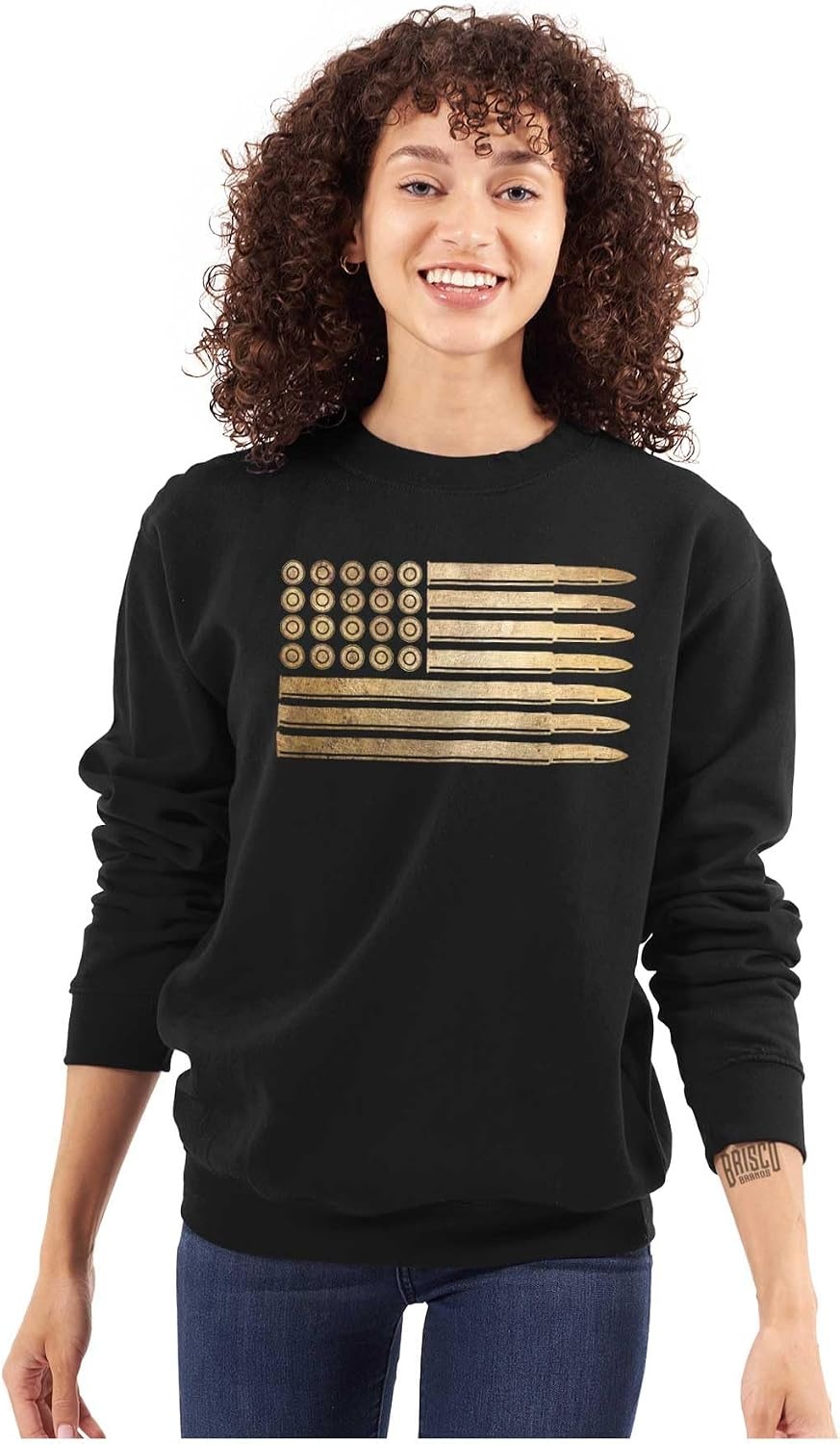 image:imageBrisco Brands Ammo Bullet 2nd Amendment Flag Sweatshirt for Men or WomenBlack