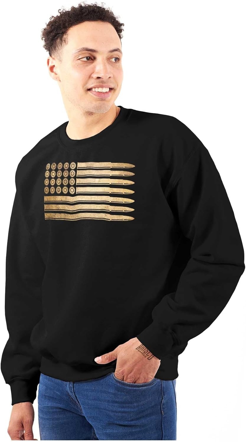 image:imageBrisco Brands Ammo Bullet 2nd Amendment Flag Sweatshirt for Men or WomenBlack