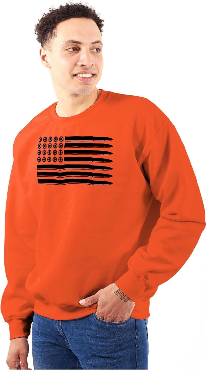 image:imageBrisco Brands Ammo Bullet 2nd Amendment Flag Sweatshirt for Men or WomenOrange