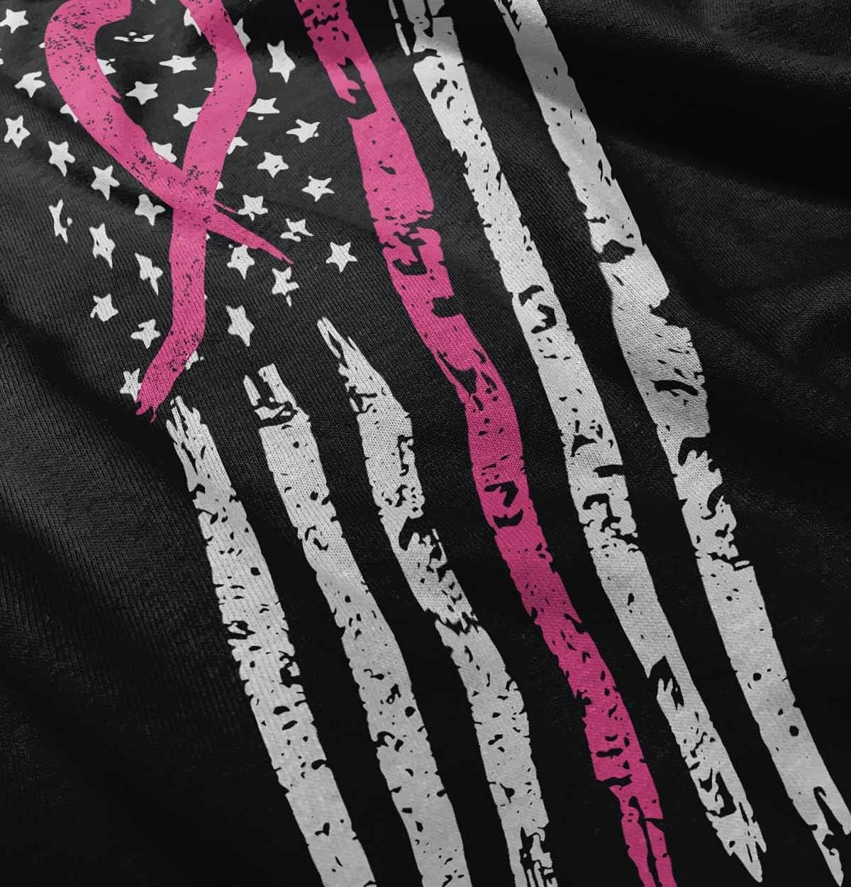 image:imageBrisco Brands Breast Cancer Pink Line American Flag Toddler Boy Girl T ShirtBlack