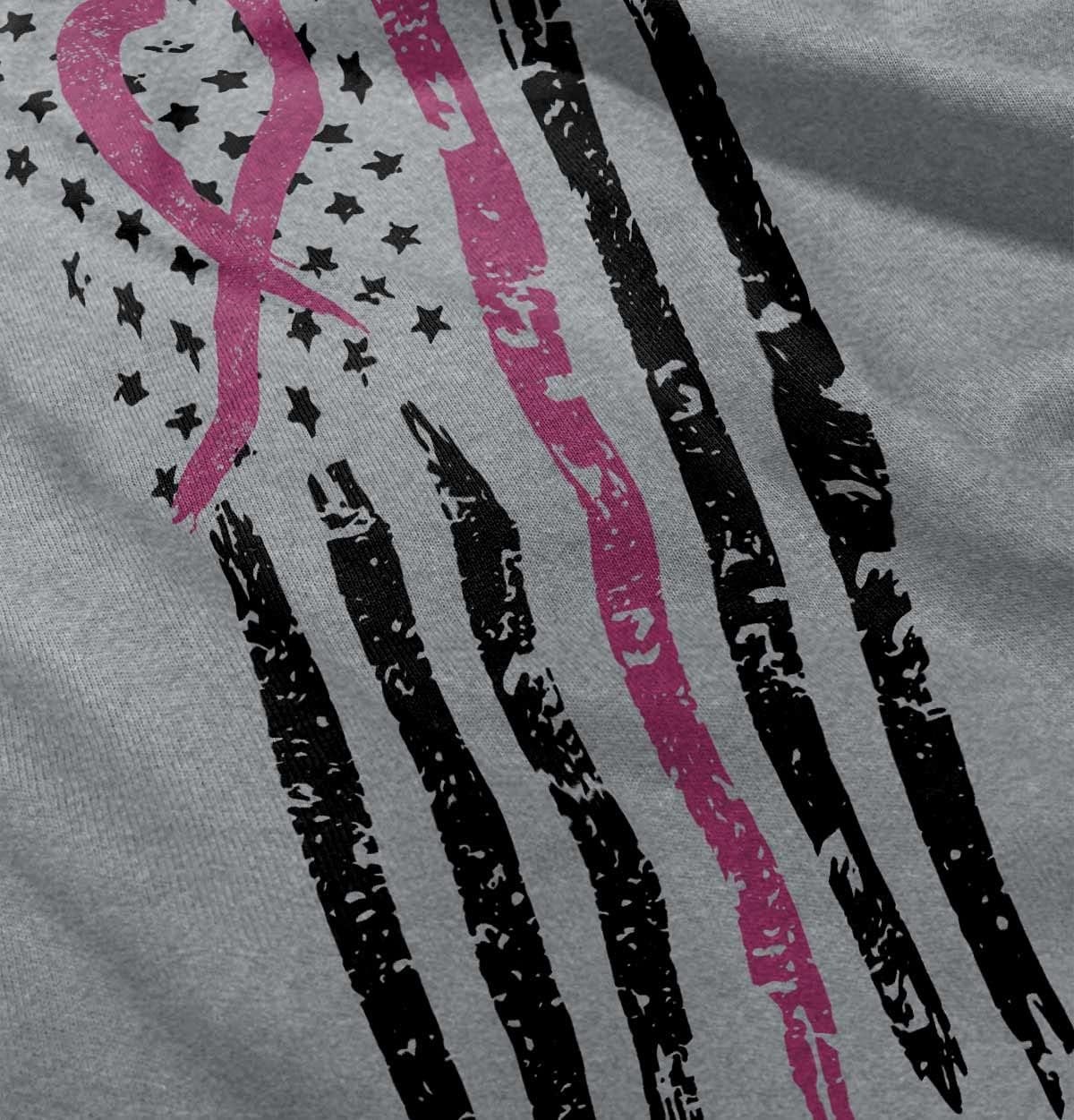 image:imageBrisco Brands Breast Cancer Pink Line American Flag Toddler Boy Girl T ShirtHeather