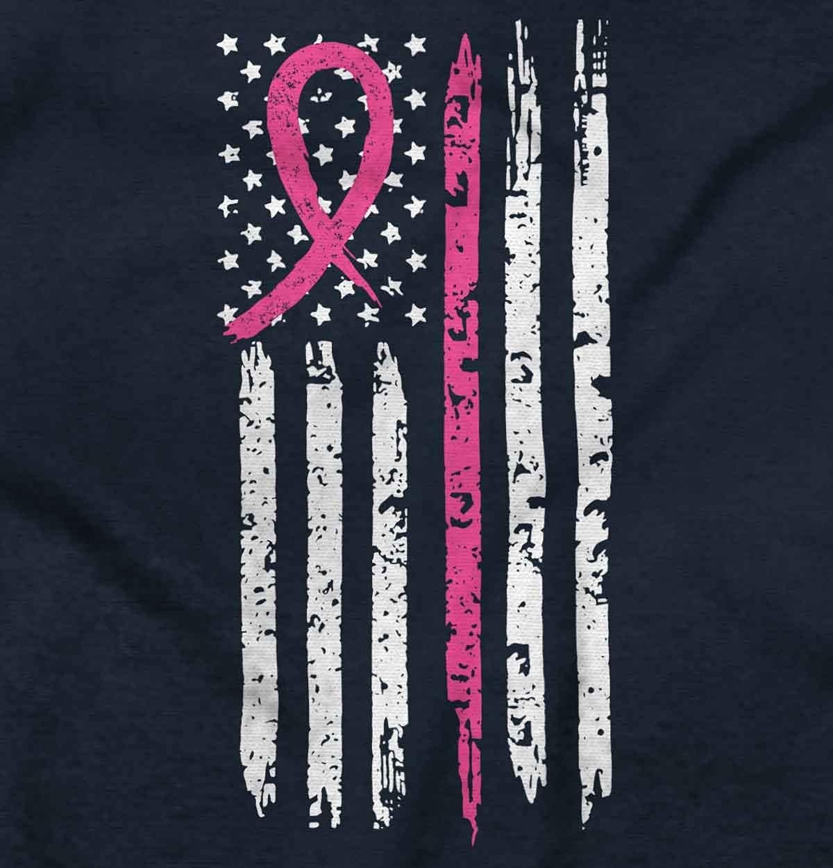 image:imageBrisco Brands Breast Cancer Pink Line American Flag Toddler Boy Girl T ShirtNavy