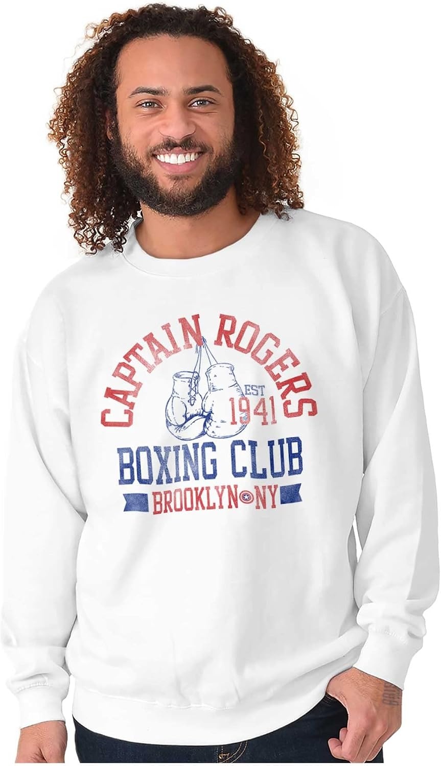 image:imageBrisco Brands Captain Rogers 1941 Boxing Club NY Sweatshirt for Men or WomenWhite