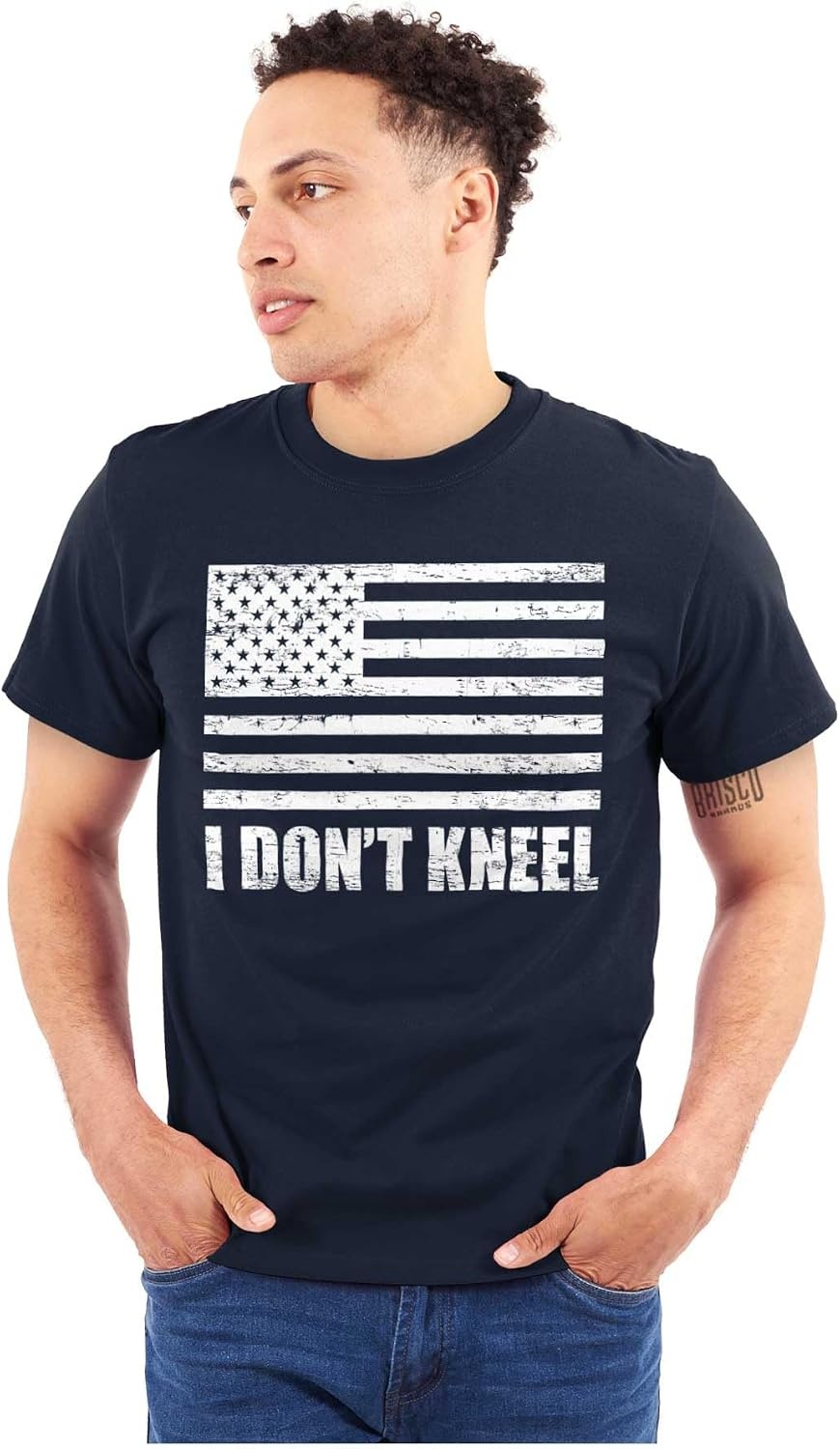 image:imageBrisco Brands Dont Kneel Anti Protest Patriotic Graphic T Shirt Men or WomenNavy
