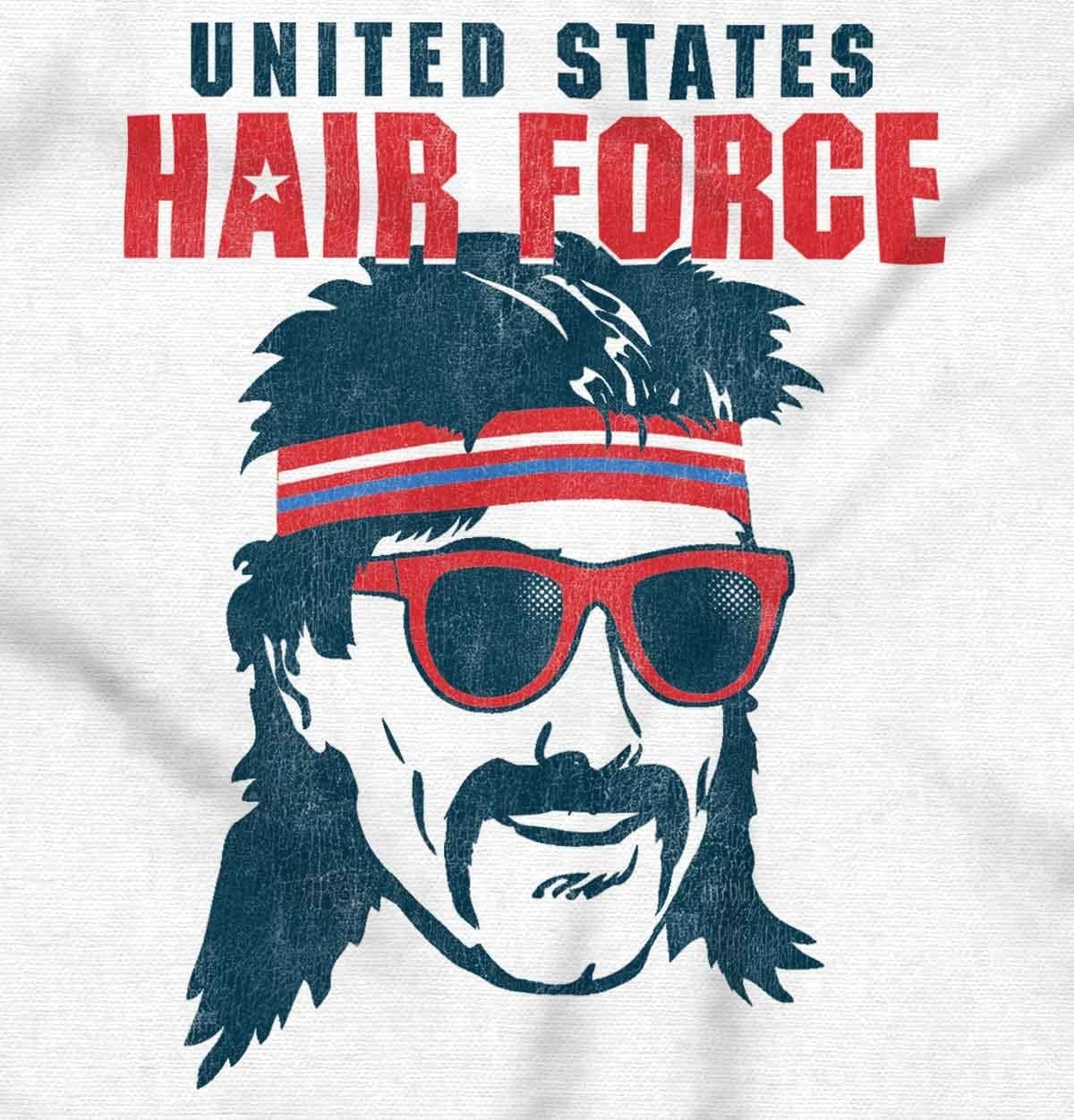 image:imageBrisco Brands Funny 4th of July USAF USA Hair Force Hoodie Sweatshirt Women MenWhite