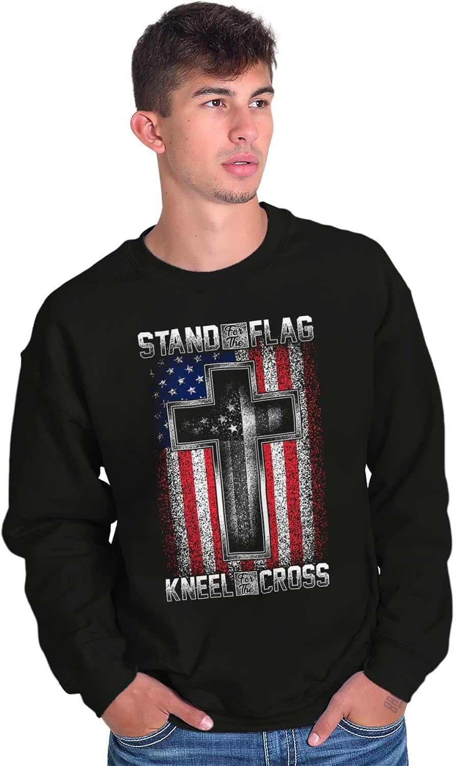image:imageBrisco Brands Stand For Flag Kneel The Cross Sweatshirt for Men or WomenBlack