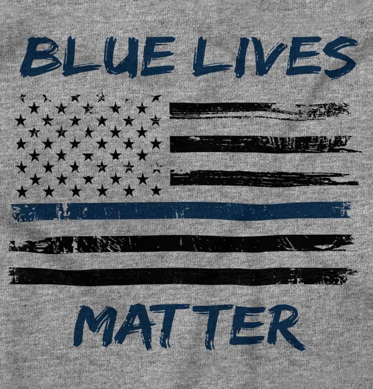 image:imageBrisco Brands Support Blue Line American Flag Long Sleeve Tshirt Men WomenSport Grey