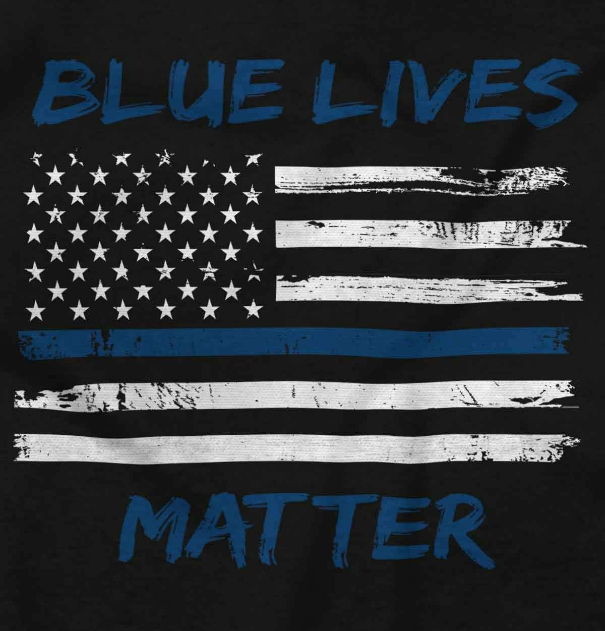image:imageBrisco Brands Support Blue Line American Flag Sweatshirt for Men or WomenBlack