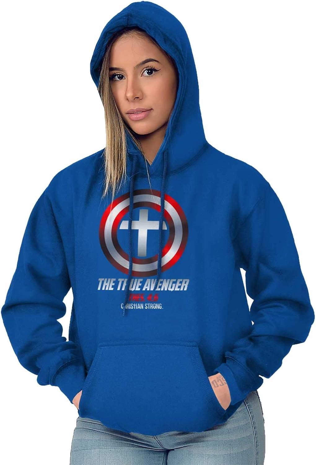 image:imageBrisco Brands True Avenger Christian Faith Hoodie Sweatshirt Women MenRoyal