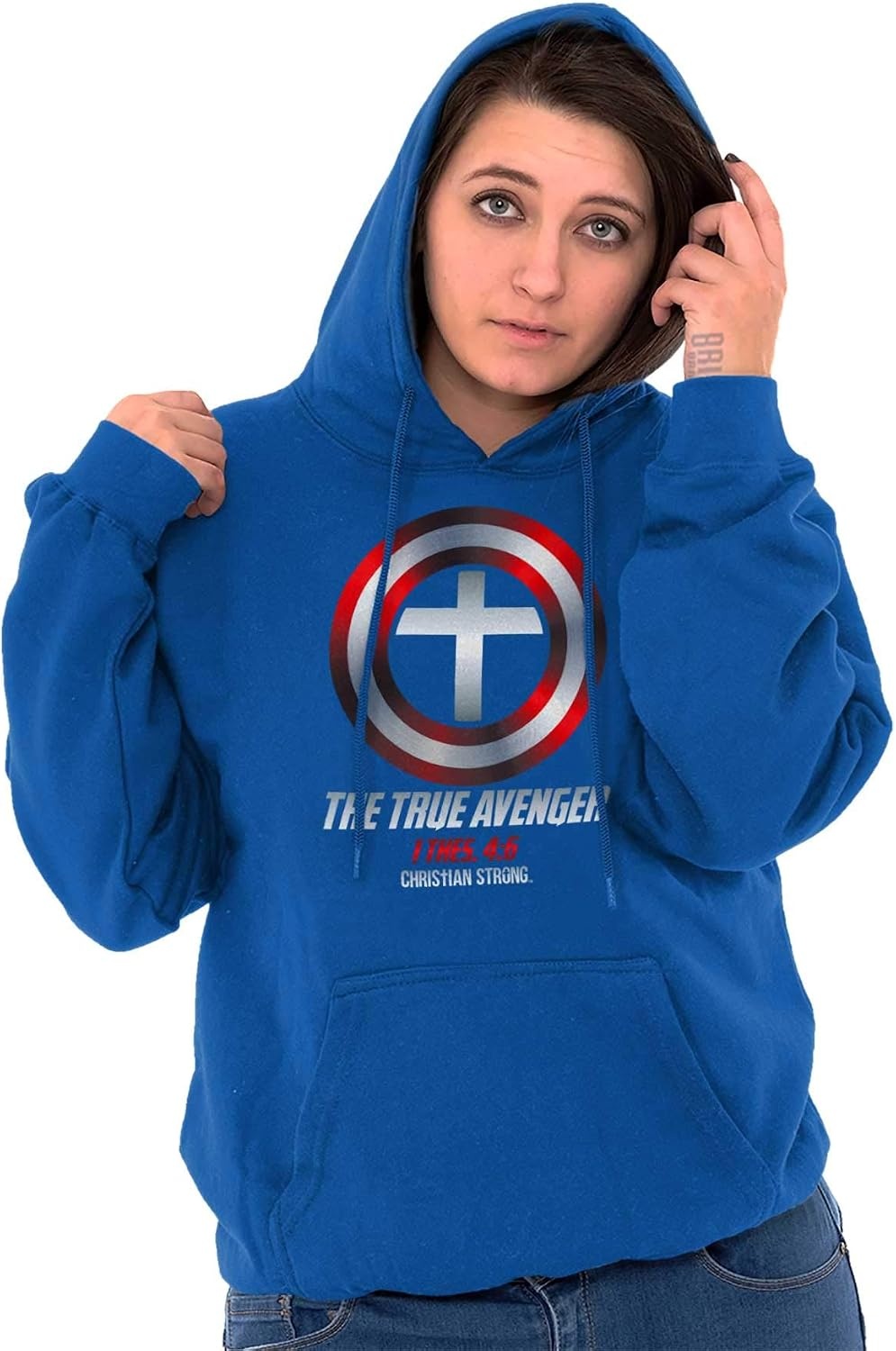 image:imageBrisco Brands True Avenger Christian Faith Hoodie Sweatshirt Women MenRoyal